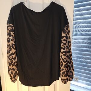 Long sleeve cheetah blouse